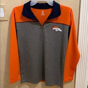 NFL Boys Med L Sleeve Denver Bronco 1/2 Zip Shirt